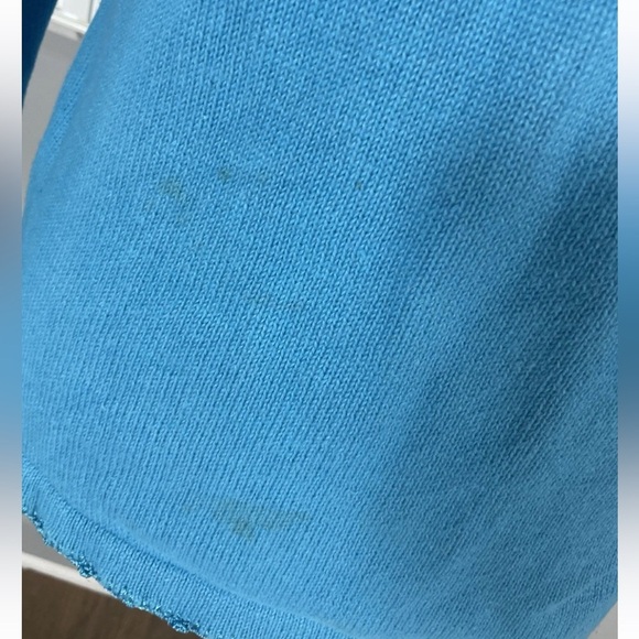 Quacker Factory Embellished Cardigan Sweater XS Sequin Beads Beach Umbrella BLUE - Picture 12 of 16